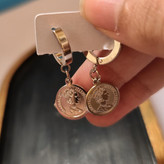 گوشواره آویزی سکه ای سیلور رنگ ثابت ysx