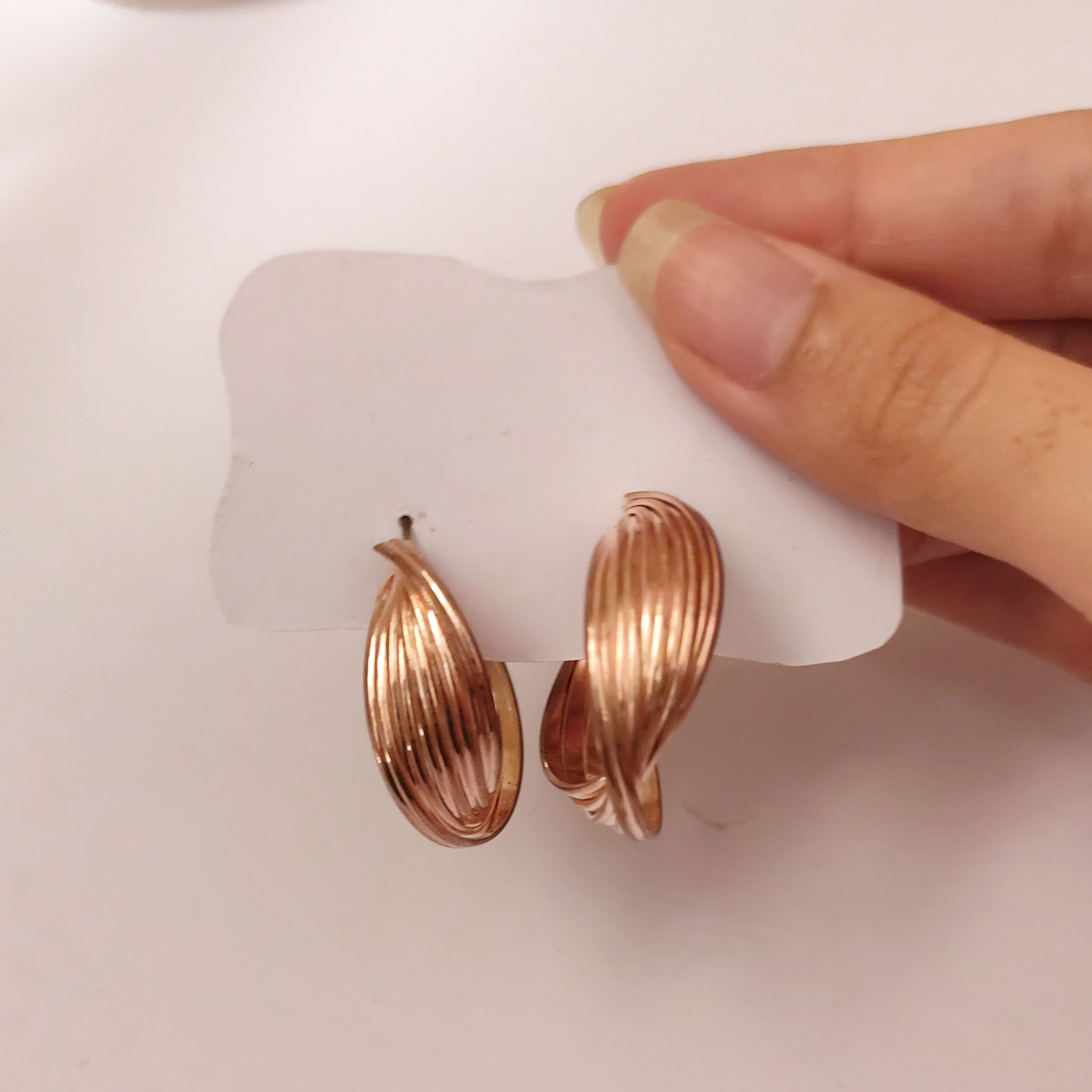گوشواره حلقه ای گلدن رز
