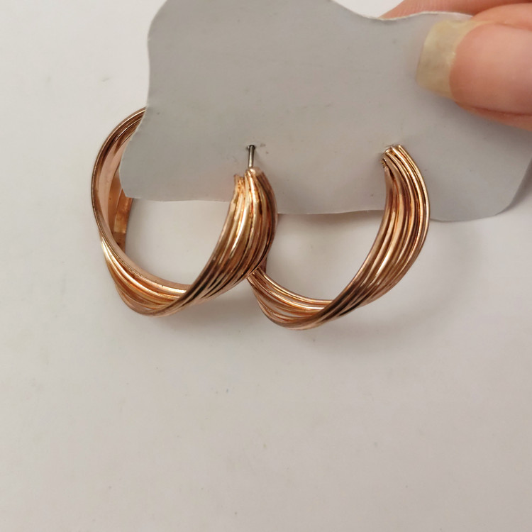 گوشواره حلقه ای گلدن رز
