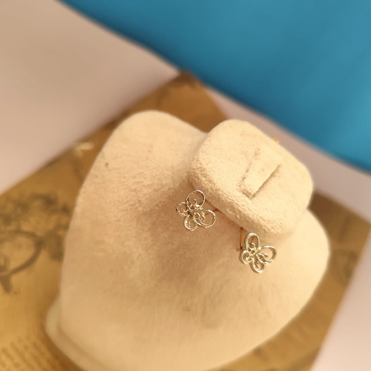 گوشواره میخی روگوشی پروانه و دو قو